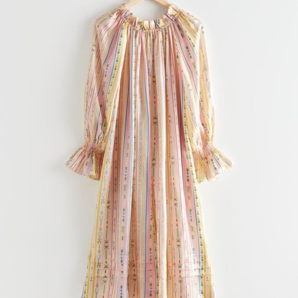 *RARE* Minju Kim x & Other Stories Collaboration Voluminous Silk Midi Dress NEW - Picture 3 of 3